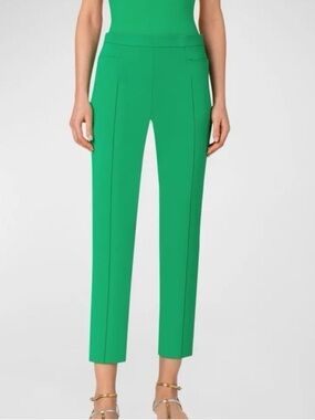 Akris Punto Franca emerald green stretch tapered pant $520